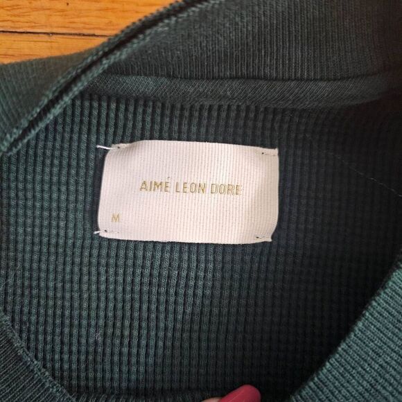 Aime Leon Dore Crew Neck Green Sweater Mens Size Medium - Picture 4 of 8